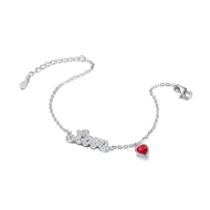 Picture of Nickel Free Platinum Plated Red Fashion Bracelet with No-Risk Refund