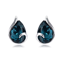 Show details for Brand New Blue Platinum Plated Stud Earrings with SGS/ISO Certification
