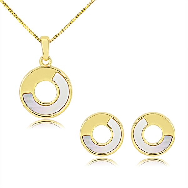 Picture of Nice Shell Gold Plated Necklace and Earring Set