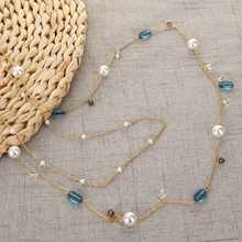 Show details for Zinc Alloy Gold Plated Long Chain Necklace in Flattering Style