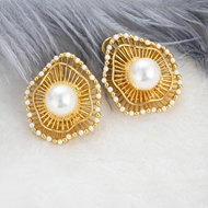 Picture of Classic Artificial Pearl Stud Earrings with Fast Delivery