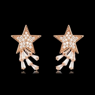 Picture of Fashion Cubic Zirconia Rose Gold Plated Stud Earrings