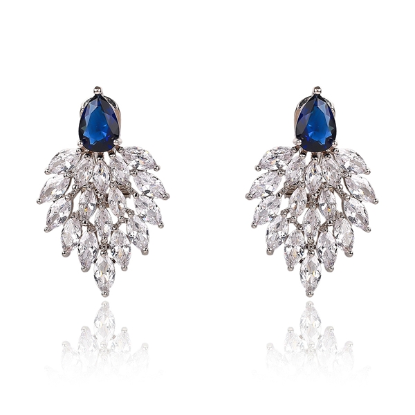 Picture of Eye-Catching Blue Cubic Zirconia Dangle Earrings with Member Discount