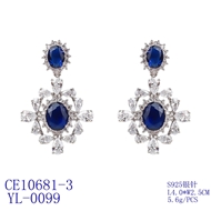 Picture of Luxury Blue Dangle Earrings with Full Guarantee