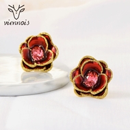 Picture of Wholesale Gold Plated Flowers & Plants Stud Earrings with No-Risk Return