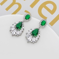 Picture of Pretty Cubic Zirconia Green Dangle Earrings