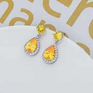 Picture of Impressive Yellow Luxury Dangle Earrings with Low MOQ