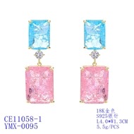 Picture of Funky Medium Pink Dangle Earrings