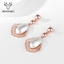 Show details for Unique Big Rose Gold Plated Dangle Earrings