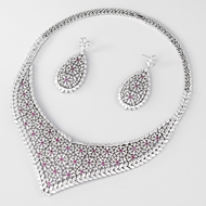 Show details for Fashionable Big Platinum Plated 2 Piece Jewelry Set Show details for Fashionable Big Platinum Plated 2 Piece Jewelry Set