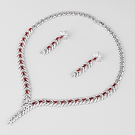 Show details for Recommended Red Platinum Plated 2 Piece Jewelry Set from Top Designer Show details for Recommended Red Platinum Plated 2 Piece Jewelry Set from Top Designer