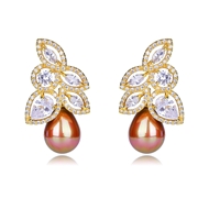 Picture of Low Price Copper or Brass Cubic Zirconia Dangle Earrings from Trust-worthy Supplier