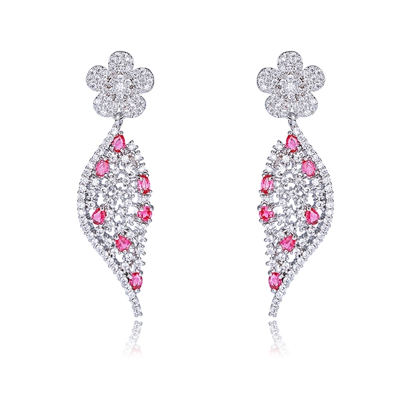 Picture of Irresistible Pink Cubic Zirconia Dangle Earrings Direct from Factory