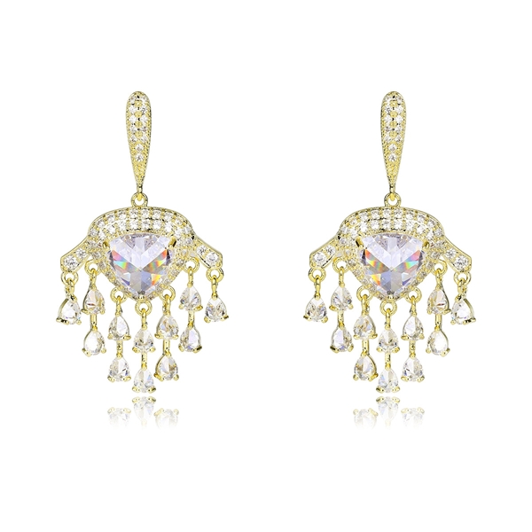 Picture of Bling Big Cubic Zirconia Dangle Earrings