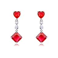 Picture of Unique Cubic Zirconia Red Dangle Earrings