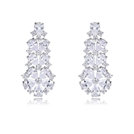 Picture of Most Popular Cubic Zirconia White Dangle Earrings