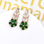 Picture of Low Price Gold Plated Green Dangle Earrings