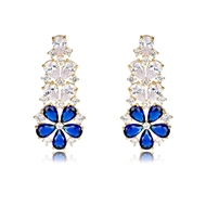 Picture of Nickel Free Gold Plated Cubic Zirconia Dangle Earrings with Easy Return