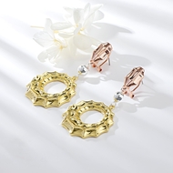 Picture of Sparkly Dubai Gold Plated Dangle Earrings