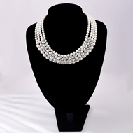 Picture of Eye-Catching White Platinum Plated Short Chain Necklace with Member Discount