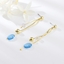 Show details for Featured Blue Gold Plated Dangle Earrings with Full Guarantee