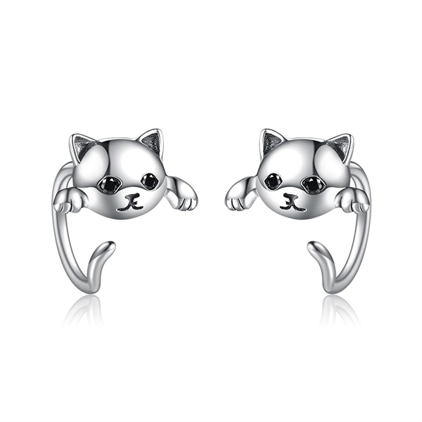 Picture of Unique Small Platinum Plated Stud Earrings