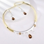 Show details for Big Gold Plated 2 Piece Jewelry Set with Fast Shipping