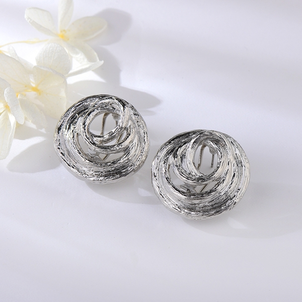 Picture of Dubai Platinum Plated Big Stud Earrings with Worldwide Shipping