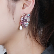 Picture of Impressive Colorful Gold Plated Dangle Earrings with Low MOQ