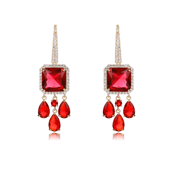 Picture of Funky Big Cubic Zirconia Dangle Earrings