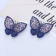 Picture of Butterfly Cubic Zirconia Big Stud Earrings with Fast Delivery