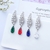 Picture of Great Value Red Platinum Plated Dangle Earrings with Full Guarantee