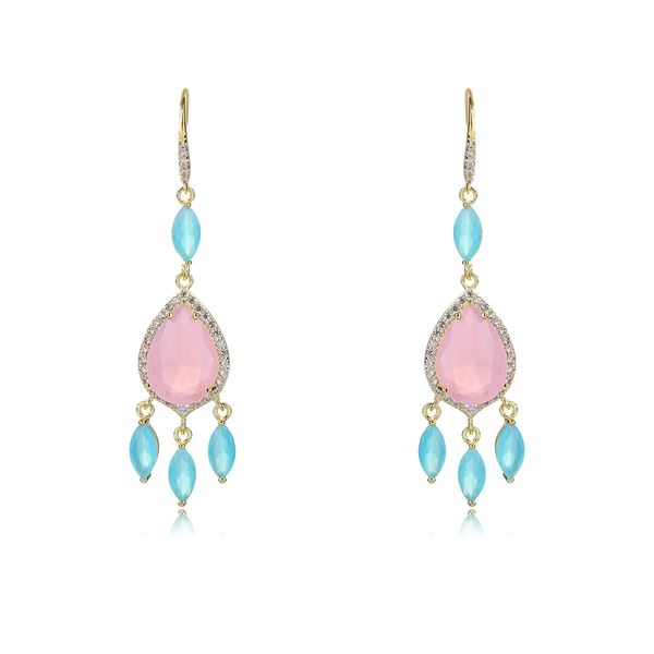 Picture of Purchase Gold Plated Colorful Dangle Earrings Exclusive Online