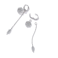 Picture of Brand New White 925 Sterling Silver Dangle Earrings with SGS/ISO Certification