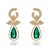 Picture of Nickel Free Gold Plated Green Dangle Earrings with Easy Return