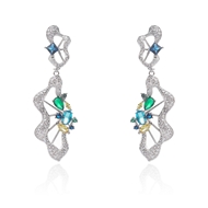 Picture of Trendy White Platinum Plated Dangle Earrings with No-Risk Refund