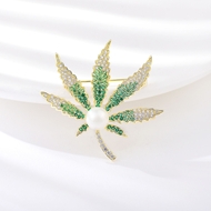 Picture of Impressive Green Gold Plated Brooche Shopping