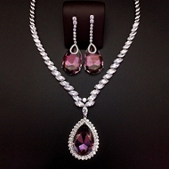 Show details for Hypoallergenic Purple Big 2 Piece Jewelry Set with Easy Return Show details for Hypoallergenic Purple Big 2 Piece Jewelry Set with Easy Return