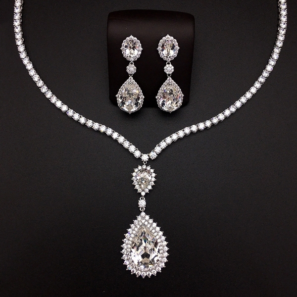 Picture of Filigree Big Swarovski Element 2 Piece Jewelry Set