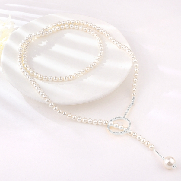 Picture of Irresistible White Platinum Plated Y Necklace For Your Occasions