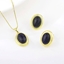 Show details for Fashion Enamel Black 2 Piece Jewelry Set