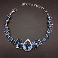 Show details for Low Price Platinum Plated Blue Fashion Bracelet from Trust-worthy Supplier Show details for Low Price Platinum Plated Blue Fashion Bracelet from Trust-worthy Supplier
