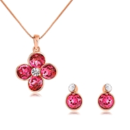 Picture of Designer Rose Gold Plated Pink 2 Piece Jewelry Set with Easy Return