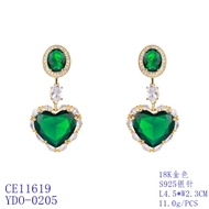 Picture of Charming Green Cubic Zirconia Dangle Earrings As a Gift