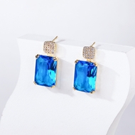 Picture of Distinctive Blue Gold Plated Dangle Earrings with Low MOQ