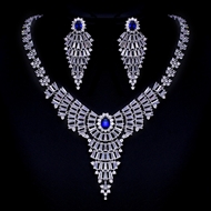 Show details for Copper or Brass Platinum Plated 2 Piece Jewelry Set in Exclusive Design Show details for Copper or Brass Platinum Plated 2 Piece Jewelry Set in Exclusive Design