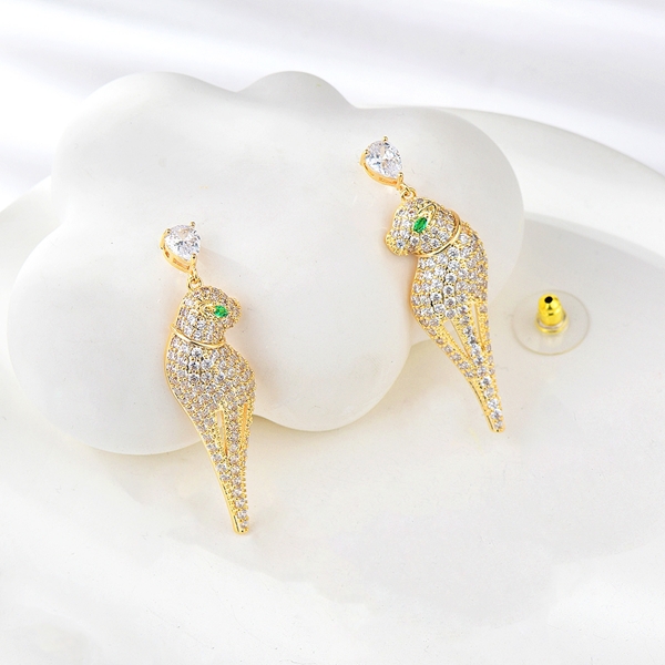 Picture of New Cubic Zirconia Gold Plated Dangle Earrings