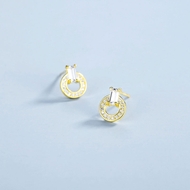 Picture of Designer Gold Plated 925 Sterling Silver Stud Earrings with No-Risk Return