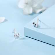 Picture of Featured White Platinum Plated Stud Earrings with Full Guarantee