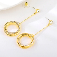 Picture of Trendy Rose Gold Plated Big Dangle Earrings with Worldwide Shipping